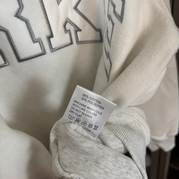 PARKE Inside Out Fleece Mockneck NEW White Gray Pullover Sweatshirt Size L XL - Picture 6 of 7